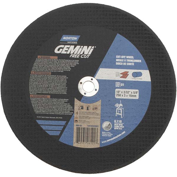 Picture of Carborundum "Norton" 10 X 3/32 X 5/8 Gemini Free Cut T01/T41